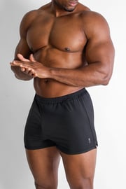 2.5" Side Split Booty Shorts - Black
