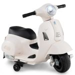 Licensed Vespa Kids Ride on Motorcycle with LED Headlight and Horn Sound-White