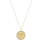 14k Medium Mantra with Star Border Bar & Cable Chain Necklace