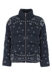 Embroidered wool Bandana down jacket
