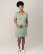 Eleanora Bamboo Maternity & Nursing Dress | Redwood