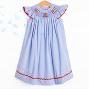 Salute The Flag Smocked Dress, Blue