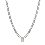 Bardot Stud Charm Necklace in Silver
