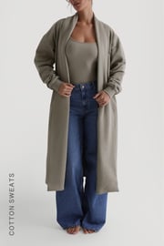 Oversized Sweat Cardigan - Quiet Sage
