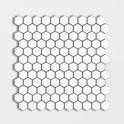 White Matte Hexagon Ceramic Mosaic 12x12