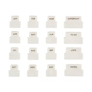 Vegan Leather Mini Monthly and Functional Adhesive Tabs - Ivory
