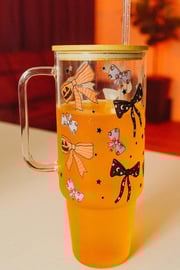Halloween Bows  Tumbler With Lid and Straw