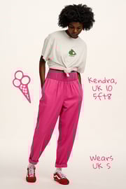 Alexa - Cotton Trousers in Blue Sunflowers Print
