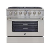 Brama by Vinotemp 36" Gas Range and Oven, in Stainless Steel
