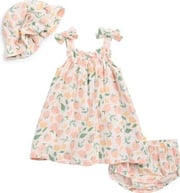 Organic Cotton Gauze Dress, Bloomers & Sun Hat Set