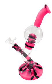 Silicone Glass Bubble Bent Neck Bong