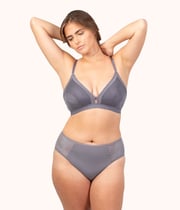 The Smooth Lace Busty Bralette: Smoke