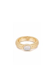 Opal Flex Ribbed Ring