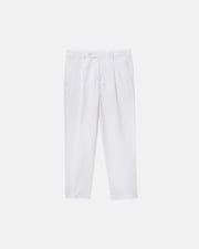 White Cotton-Linen Blend Trousers (PRE-ORDER)