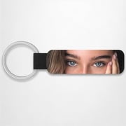 Colored Eyes Keychain Custom Keychain Leather keychain Can Engraved