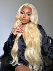 Yolissa Hair Blonde Body Wave Wigs 613 Lace Frontal Closure Wigs 14-32 Inch Human Hair