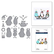 Playful Penguins Etched Dies from the Let It Snow Collection by Simon Hurley