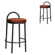 Set of 2 - Mclean 63cm Black Frame Bar Stool - Red Bronze