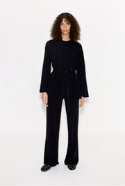 Max Belted Knit Cardigan in Black