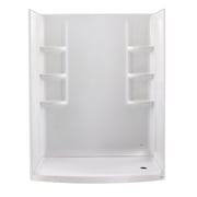 Ovation Curved 30 in. x 60 in. x 72 in. 3-piece Direct-to-Stud Alcove Shower Wall in Arctic White