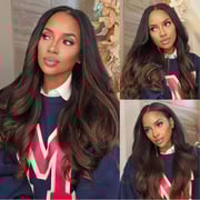 Klaiyi Hair Yaki Wave EasiContour™ V-Part Wig Ombre Chestnut Brown Real Scalp Glueless Wigs Flash Sale
