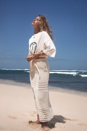 LET IT FLOW CROCHET SKIRT - OFF WHITE
