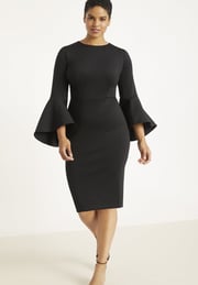Flare Sleeve Scuba Dress