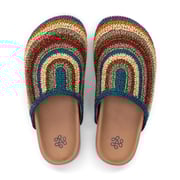Bolinas Clog - Hand Crochet - Woodland Stripe