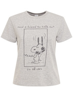 Snoopy printed cotton jersey t-shirt - RE/DONE - Women  | Luisaviaroma