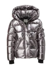 Girls Metallic Straight Puffer Jacket