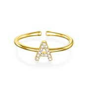 Diamond & Gold Initial Ring-All Letters