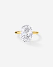 3.67 Oval Lab Diamond in Whisper Thin® Hidden Halo
