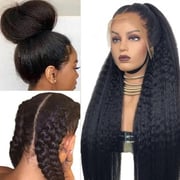  Hurela 4x0.75 Lace Part Realistic Kinky Straight 13x4 Transparent Lace Frontal Kinky Edge 100% Human Hair Glueless Wigs Get Simply Sherelle Same Hair Style
