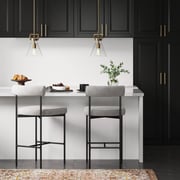 Metal Counter Height Stools Gray (Set of 2)