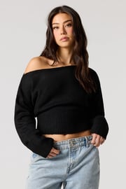 Boat Neck Knit Top