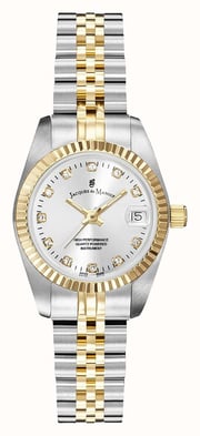 Jacques Du Manoir Inspiration Crystal (26mm) Silver Dial / Two-Tone Stainless Steel Bracelet NRO.08