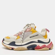 Balenciaga Multicolor Leather and Mesh Triple S Sneakers Size 39