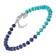 Constant Changes Bracelet, Teal Turquoise and Blue Lapis  (4-4.5mm)