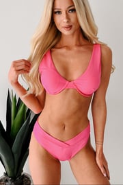 Sunbeam Style Two Piece Glitter Bikini (Pink)