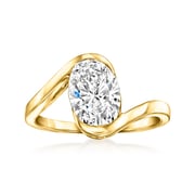 2.00 Carat Lab-Grown Diamond Asymmetrical Ring in 14kt Yellow Gold. Size 9