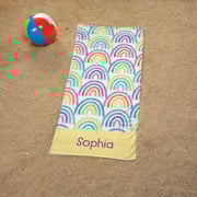 Personalized Rainbows Beach Towel