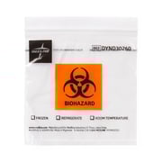 Medline Zip-Style Biohazard Specimen Bag with Pocket, 6" x 6", 1 EA (DYND30260H)