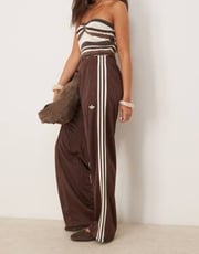 adidas Originals Firebird loose track pants in brown