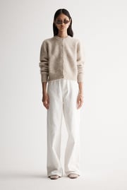 Abigail Knit Cardigan White Marle