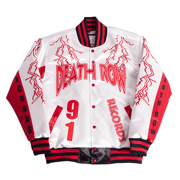 YOUTH DEATH ROW LIGHTNING SATIN JACKET WHITE