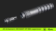 JK Armament 155 GOAT HF 556 suppressor and War Eagle flash hider | 3D model