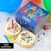 Birthday Celebration Duo Cookie Sampler with Candles - Iced Cookies
