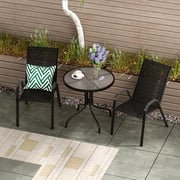 ALFORDSON 2x Outdoor Lounge Chairs Patio Dining Furniture Black