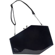 SKULL KISS LOCK DELUXE PATENT COFFIN HANDBAG