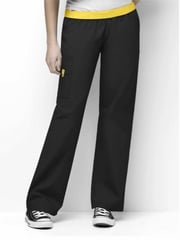 WonderWink Women's Elastic Waist Quebec Scrub Pant | Black